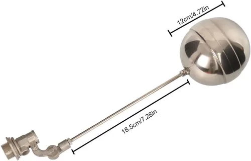 Vista 4 de Válvula de bola flotante de acero inoxidable Válvula de flotador de control automático de nivel de agua de 1/2 pulgada para tanque de agua
