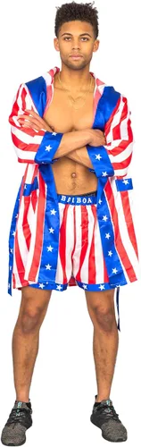 Vista 6 de Balboa Apollo Movie Boxing American Flag Shorts para hombre y mujer