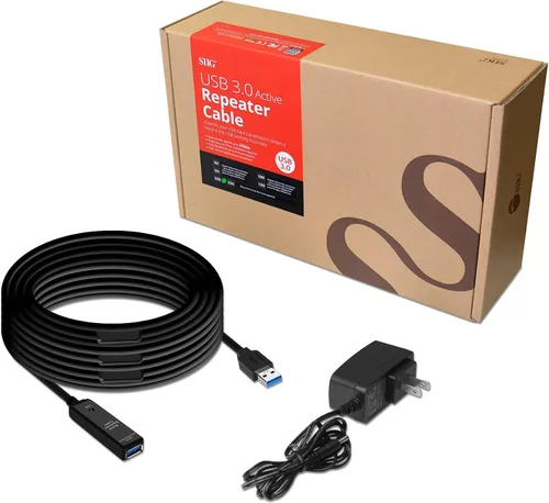 Vista 6 de SIIG Cable repetidor activo USB 3.0 de 33 pies, cable de extensión USB para unidad flash USB, disco duro, realidad virtual, impresora, cámara