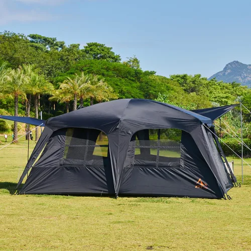 Vista 11 de KTT Extra Large Tent 6-12-14 Person,Family Cabin Tents,2 Rooms,3 Doors and 3 Windows with Mesh,Straight Wall,Waterproof,Double Layer,Big Tent for
