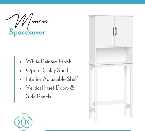 Vista 5 de RiverRidge Monroe - Protector de espacio para baño, sin tamaño, color blanco