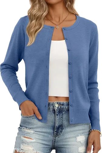 Vista 26 de Trendy Queen Women's Lightweight Knit Cardigan Gris Melange