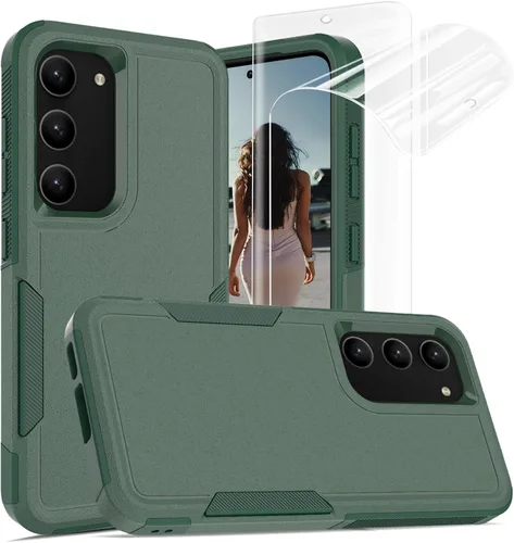 Vista 139 de Jeylly Funda para Samsung Galaxy S10 Plus S10+, ajuste delgado, doble capa, resistente, absorción de golpes, TPU con carcasa trasera de Negro