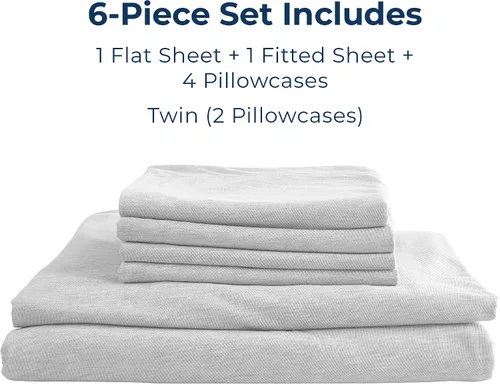 Vista 116 de Pure Bedding Juego de Sábanas Twin - Sábanas de Cama de Microfibra Ultra-Suave 1800 - Doble Cepillado - Bolsillos Profundos - Ajuste Fácil - Extra