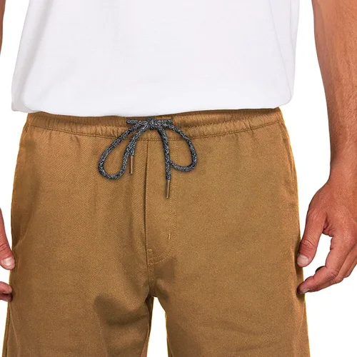 Vista 4 de Volcom Frickin - Pantalones cortos chinos con cintura elástica de 19 pulgadas, Negro