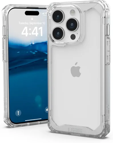 Vista 12 de URBAN ARMOR GEAR UAG - Funda compatible con iPhone 15 Pro de 6.1 pulgadas, color ceniza de plasma, resistente, transparente, transparente, de grado