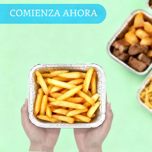 Vista 6 de Sartenes de aluminio pequeños de 1 libra con tapas (paquete de 40 – 5 x 4 pulgadas), utensilios de cocina desechables – tapas de cartón