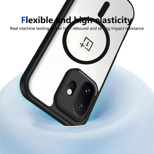 Vista 637 de Funda magnética transparente compatible con Xiaomi 17T, color negro 2 en 1 PC + TPU cubierta de teléfono a prueba de golpes, carcasa protectora