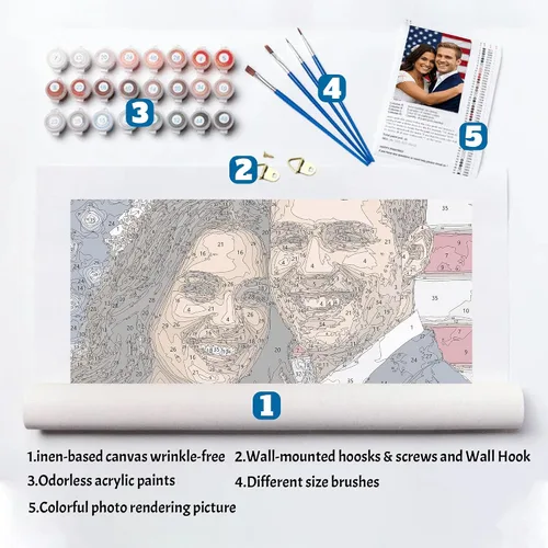Vista 4 de EGUEGU Pintura personalizada por números de fotos, personaliza pintura de lienzo por números para principiantes, kits de pintura al óleo digital