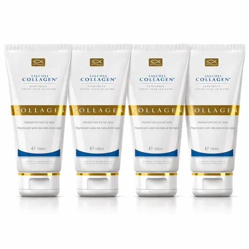 Vista 11 de Crema SALCOLL para manos con colágeno, crema para manos anti-edad hipoalergénico con colágeno natural potente, ayuda a la hidratación de la piel