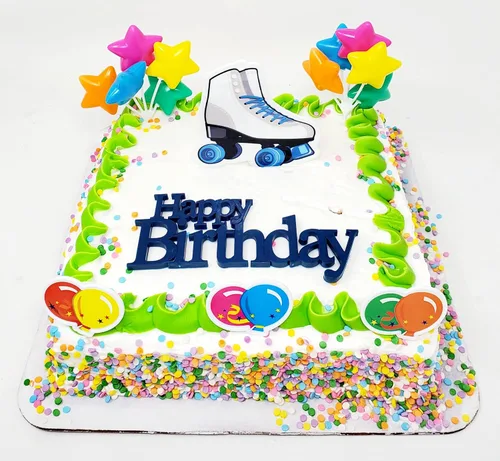 Vista 2 de Decoración para pastel de cumpleaños de patinaje sobre ruedas (diseño único)
