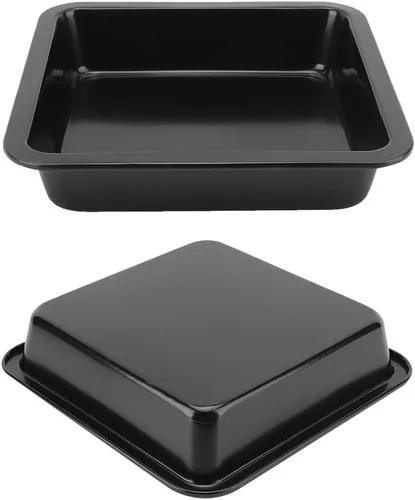 Vista 9 de Tissting 2 moldes rectangulares para tartas de 8.9 x 8.9 x 1.8 pulgadas (8.9 x 8.9 x 1.8 in), antiadherentes para pasteles, brownies, lasaña
