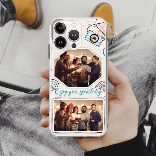 Vista 5 de CUBICER Fundas personalizadas para teléfono con foto personalizada de cumpleaños, a prueba de golpes, texto personal, funda transparente, regalos