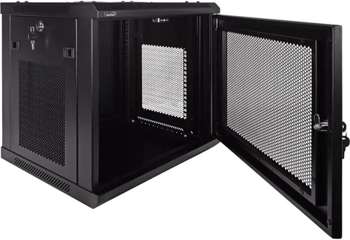 Vista 6 de NavePoint Gabinete para rack de servidores 9U – 17.7' de profundidad, gabinete de red para montaje en pared con puerta perforada de bloqueo