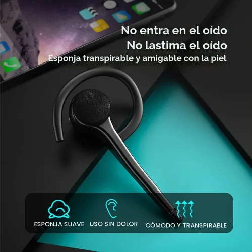 Vista 6 de AYI Auricular inalámbrico Bluetooth con cancelación de ruido dual, micrófono sin dolor, manos libres, sonido estéreo, izquierda/derecha
