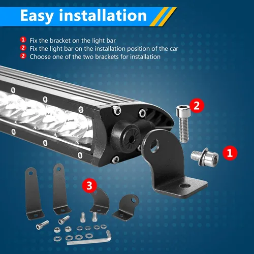 Vista 5 de RIGIDON Barra de luz de 20 pulgadas 90 W, punto de una fila 9000LM LED barra de luz LED impermeable conducción barco carretera luz de trabajo