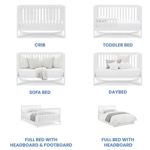 Vista 4 de Delta Children Tribeca - Cuna convertible 4 en 1, color blanco bianca Bianca Blanco