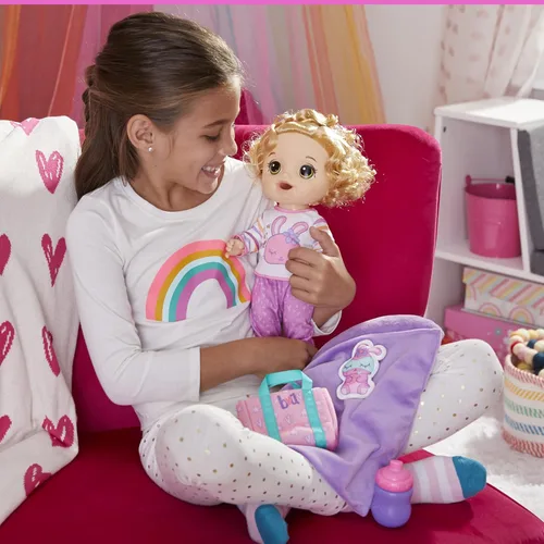 Vista 5 de Baby Alive Muñeca Bebé Pijamada de Conejito, Muñecas de 12 Pulgadas con Temática de Hora de Dormir, Saco de Dormir y Accesorios de Muñeca