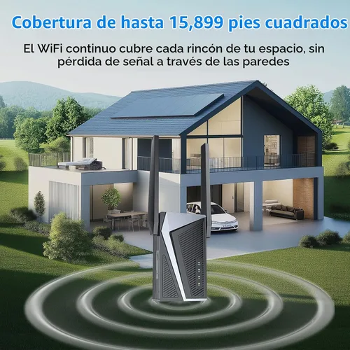 Vista 2 de Amplificador de señal WiFi 2026, repetidor de Internet de 15,899 pies Negro