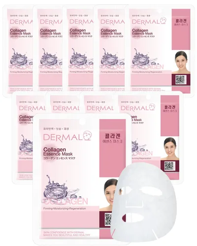Vista 27 de DERMAL Acai Berry Collagen Essence - Mascarilla facial de 0.81 onzas (0.81 oz), paquete de 10 unidades – Hidratante y reafirmante mantiene la piel