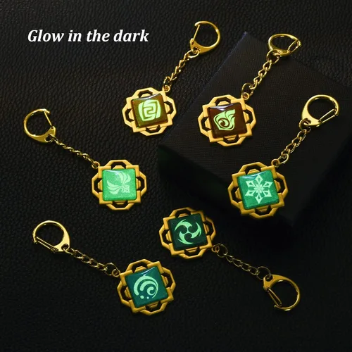 Vista 6 de Genshin Vision Llaveros Set Metal Colgante Impacto Mondstadt Liyue Inazuma Snezhnaya Sumeru Fontaine