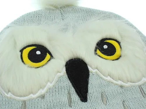Vista 4 de Gorro de Harry Potter con diseño de búho color gris