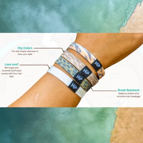Vista 4 de Pulseras de moda para todo tipo de cabello, adultos, niños, deportes, al aire libre, duraderas, fuertes, sin daños, elegantes, modernas, patrones
