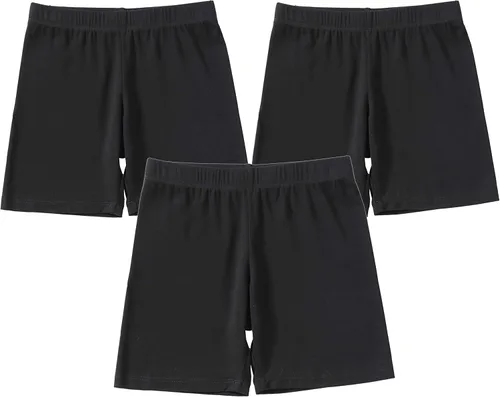 Vista 2 de IRELIA Paquete de 3 pantalones cortos modales para niñas, ropa interior sólida para escuela, talla 6-16