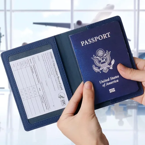 Vista 6 de TIGARI Fundas para pasaporte para pasaporte, fundas para pasaporte y vacuna, tarjetas combinadas, estuche ultra delgado para pasaporte para mujeres