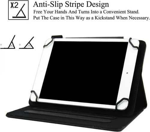 Vista 5 de Funda universal para tablet de 7.0 pulgadas, soporte Artyond Folio con ranuras para tarjetas para Samsung Galaxy Tab 7.0, Kindle Paperwhite 6.8