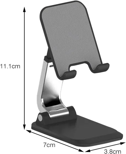 Vista 8 de VALINK Soporte de teléfono celular para escritorio ajustable en ángulo de altura Soporte de teléfono de metal de aluminio resistente, soporte Negro