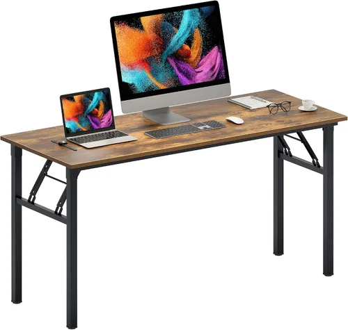 Vista 12 de Need - Escritorio plegable de 31 1/2" sin ensamblaje, mesa pequeña para computadora, escritorio robusto y resistente para espacios pequeños, marco