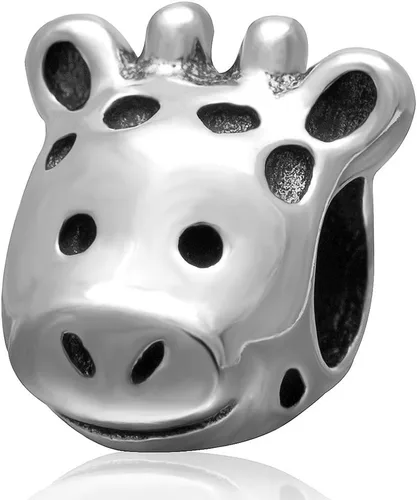 Vista 2 de Plata de ley 925Conejo Encanto Animal Encanto suerte, apropiado para pulsera de Pandora, Giraffe, CC-9936