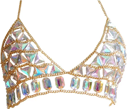 Vista 18 de Cadena corporal sexy para mujer Dorado