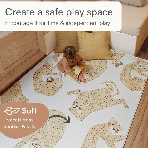 Vista 5 de Lillefolk Tapete reversible de juego para bebés, grande de 6.9 x 4.6 pies, tapete de espuma para bebés y niños pequeños, elegante alfombra no tóxica