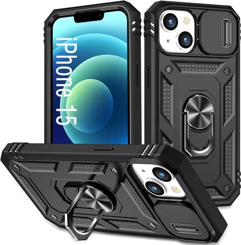 Vista 48 de Funda para iPhone 14, a prueba de golpes, resistente a los impactos, con lente deslizante protectora para iPhone 14 (6.1 pulgadas) (azul)
