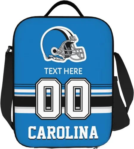 Vista 36 de Bolsa de almuerzo personalizada de Nueva Inglaterra, regalos para hombres, mujeres, fanáticos, con nombre y número personalizados, correas de hombro