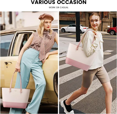 Vista 5 de LOVEVOOK Bolso de mano para mujer, bolso de hombro con asa superior, con bolsillo externo