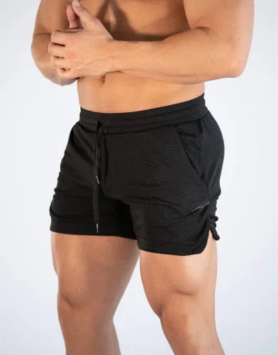 Vista 4 de FLYFIREFLY Pantalones cortos de entrenamiento de gimnasio para hombre, ligeros, atléticos, pantalones cortos para entrenamiento de culturismo