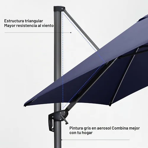 Vista 348 de PURPLE LEAF Paraguas al aire libre con base 8' x 8' protección solar verde Manzana Verde (Apple Green)