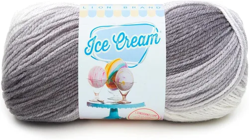 Vista 16 de Lion Brand Yarn, Hilo para Bebé Ice Cream para tejer, ganchillo y manualidades, Baseball Nut, 1 paquete, fibra acrílica colorida de peso DK