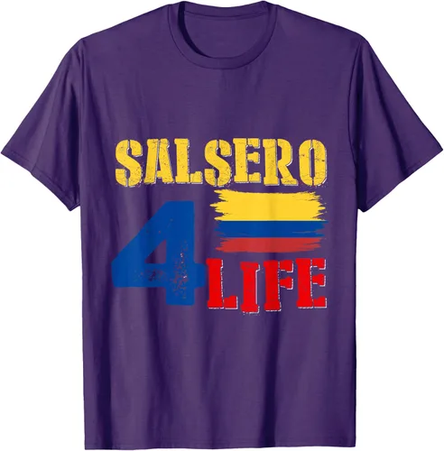 Vista 15 de Salsa Colombiana Gift - Camiseta de música con bandera colombiana Negro