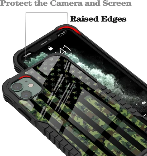 Vista 3 de Funda compatible con iPhone 11 [parachoques a prueba de golpes] [antiarañazos] [antideslizante] cubierta de protección resistente para hombres