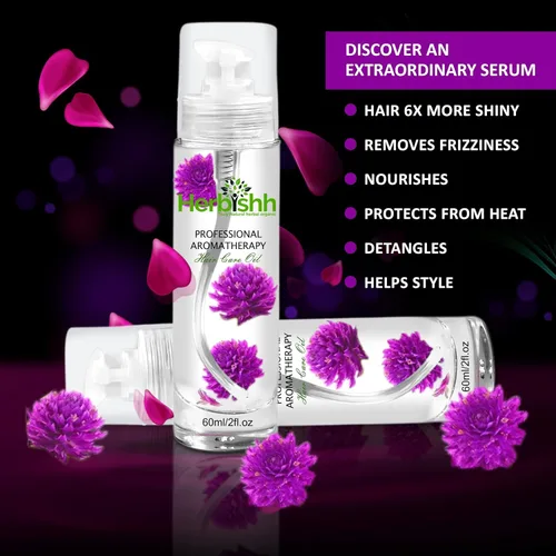 Vista 3 de Herbishh Combo Champú Color Cabello Negro 16.9 fl oz + Cuidado Esencial Flor Cabello Aceite 2.0 fl oz