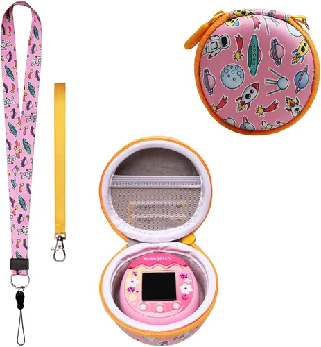Vista 8 de LTGEM - Funda compatible con Tamagotchi Pix/Original/Nano X/Hello Kitty/Uni, funda protectora de almacenamiento para mascotas electrónicas con Rosa
