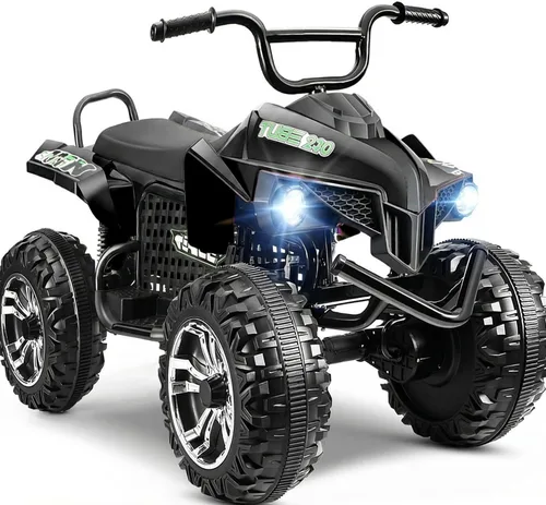 Vista 9 de Hikole ATV XL de 24 V, 4 ruedas para niños de 6 a 14 años, 2 plazas, gris Gris oscuro