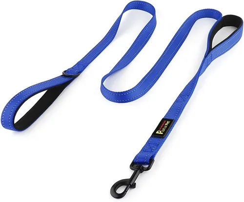 Vista 13 de Plutus Pet Correa de perro de doble asa, 4 pies de largo, para perros medianos y grandes Beige