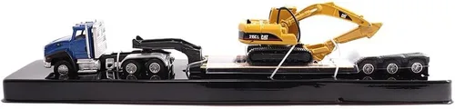 Vista 5 de Diecast Masters 1/87 Caterpillar CT660 Cabina Diurna con Remolque Lowboy y Excavadora Hidráulica 315C L 84415