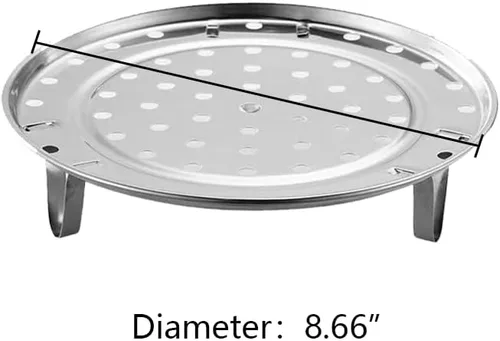 Vista 6 de Estante de vapor de acero inoxidable de 8.7 pulgadas de diámetro con patas extraíbles, utensilios de cocina para hornear al vapor