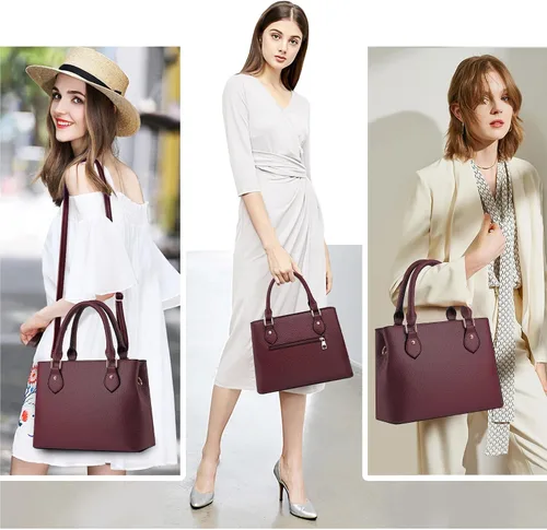 Vista 4 de CHICAROUSAL Monederos y bolsos de mano para mujeres, bolsos cruzados de cuero para mujeres, bolso de hombro tipo tote para mujeres